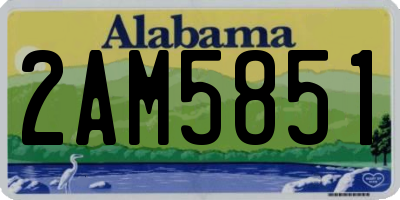 AL license plate 2AM5851