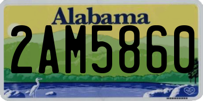 AL license plate 2AM5860