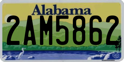 AL license plate 2AM5862