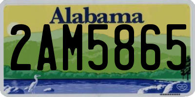 AL license plate 2AM5865