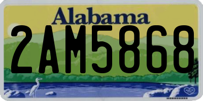 AL license plate 2AM5868