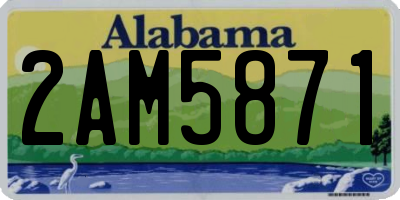 AL license plate 2AM5871
