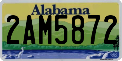 AL license plate 2AM5872