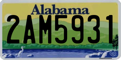 AL license plate 2AM5931