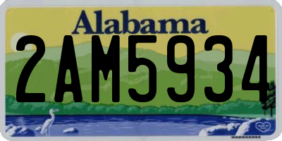 AL license plate 2AM5934