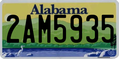 AL license plate 2AM5935