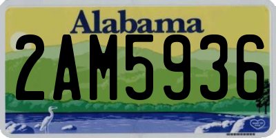 AL license plate 2AM5936