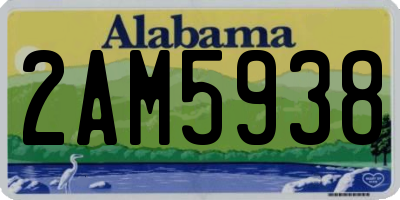 AL license plate 2AM5938