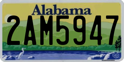 AL license plate 2AM5947