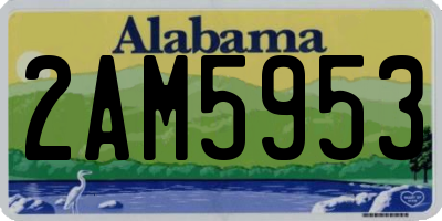 AL license plate 2AM5953