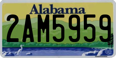 AL license plate 2AM5959