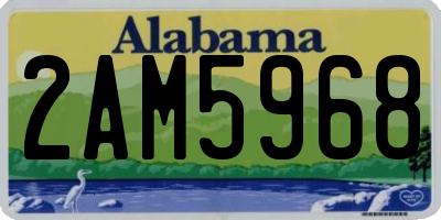 AL license plate 2AM5968