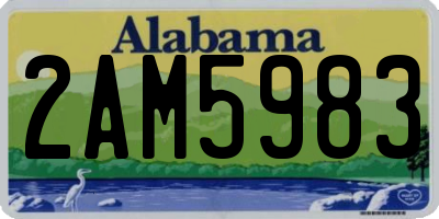 AL license plate 2AM5983
