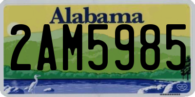 AL license plate 2AM5985