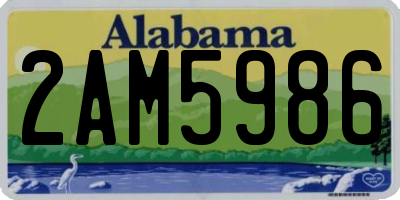 AL license plate 2AM5986