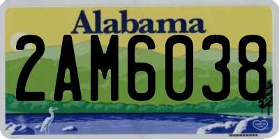 AL license plate 2AM6038