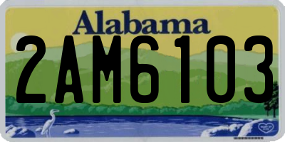 AL license plate 2AM6103