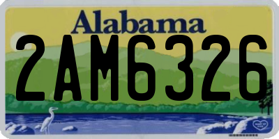 AL license plate 2AM6326