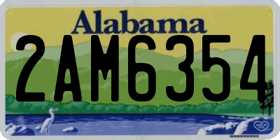 AL license plate 2AM6354