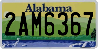 AL license plate 2AM6367