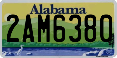 AL license plate 2AM6380