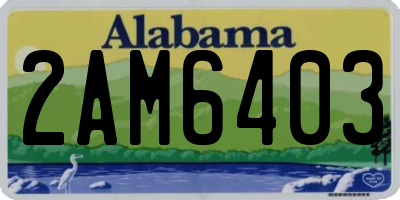AL license plate 2AM6403