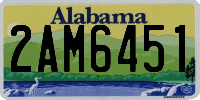 AL license plate 2AM6451