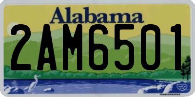 AL license plate 2AM6501