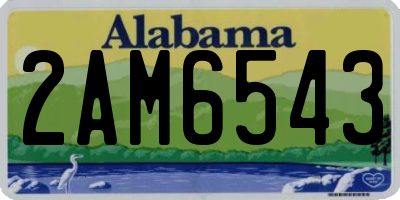 AL license plate 2AM6543