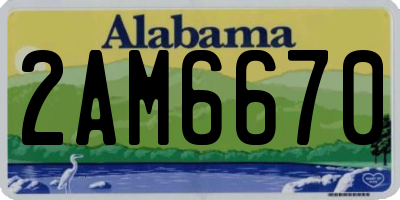 AL license plate 2AM6670
