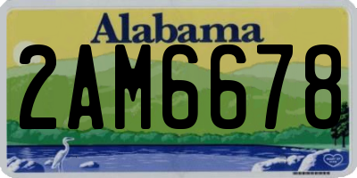 AL license plate 2AM6678