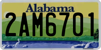 AL license plate 2AM6701
