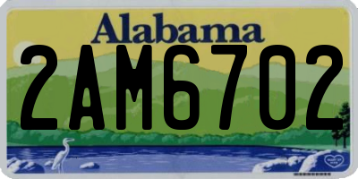 AL license plate 2AM6702