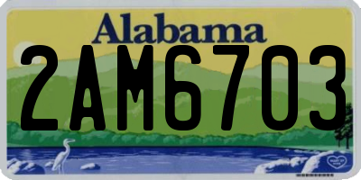 AL license plate 2AM6703