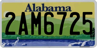 AL license plate 2AM6725