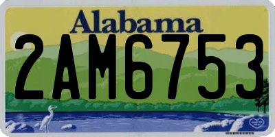 AL license plate 2AM6753