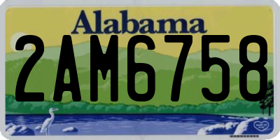 AL license plate 2AM6758