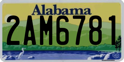 AL license plate 2AM6781