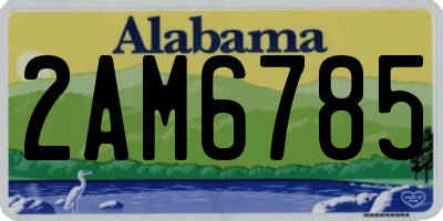 AL license plate 2AM6785