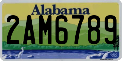 AL license plate 2AM6789