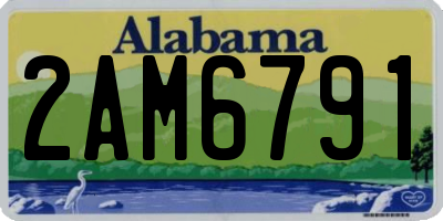 AL license plate 2AM6791