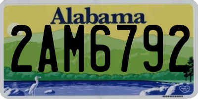 AL license plate 2AM6792