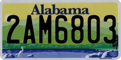 AL license plate 2AM6803