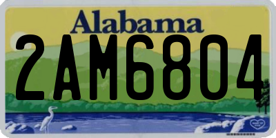 AL license plate 2AM6804