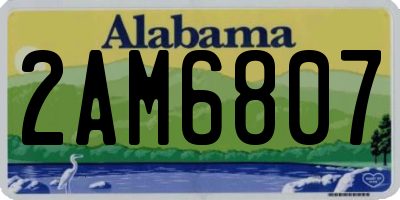 AL license plate 2AM6807