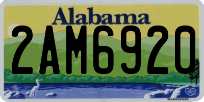 AL license plate 2AM6920