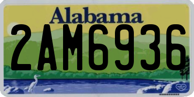 AL license plate 2AM6936