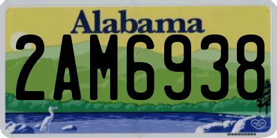 AL license plate 2AM6938