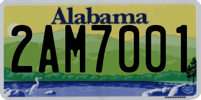 AL license plate 2AM7001
