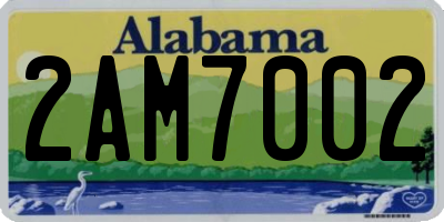 AL license plate 2AM7002